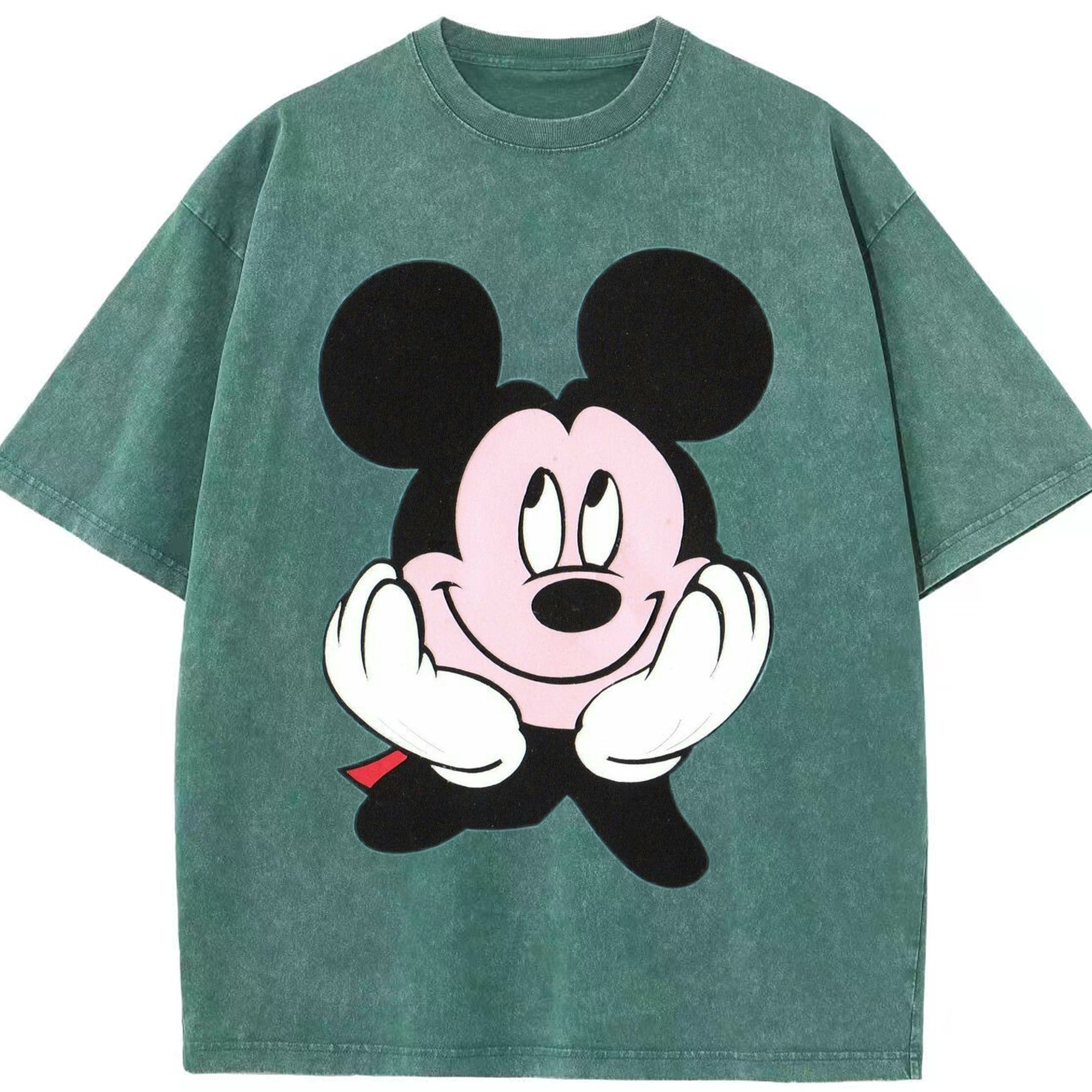 （画像用） ミッキーマウス Mickey Mouse 綿100% ヴィンテージ風 半袖Tシャツ（フロントプリント）